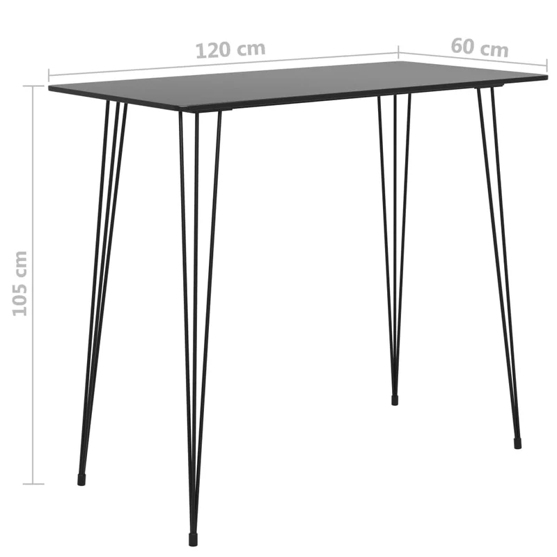 Table d’appoint multifonction 120 x 60 x 105 cm MDF noir et métal DEC036482