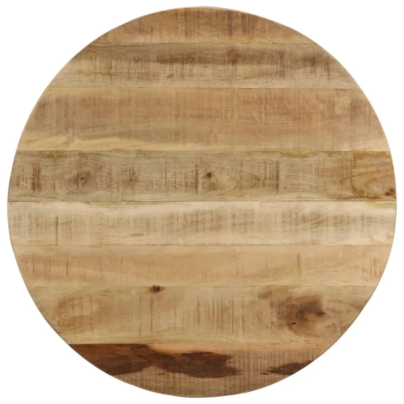Table basse de salon design industriel en bois massif de manguier et acier 65 x 32 cm DEC038275