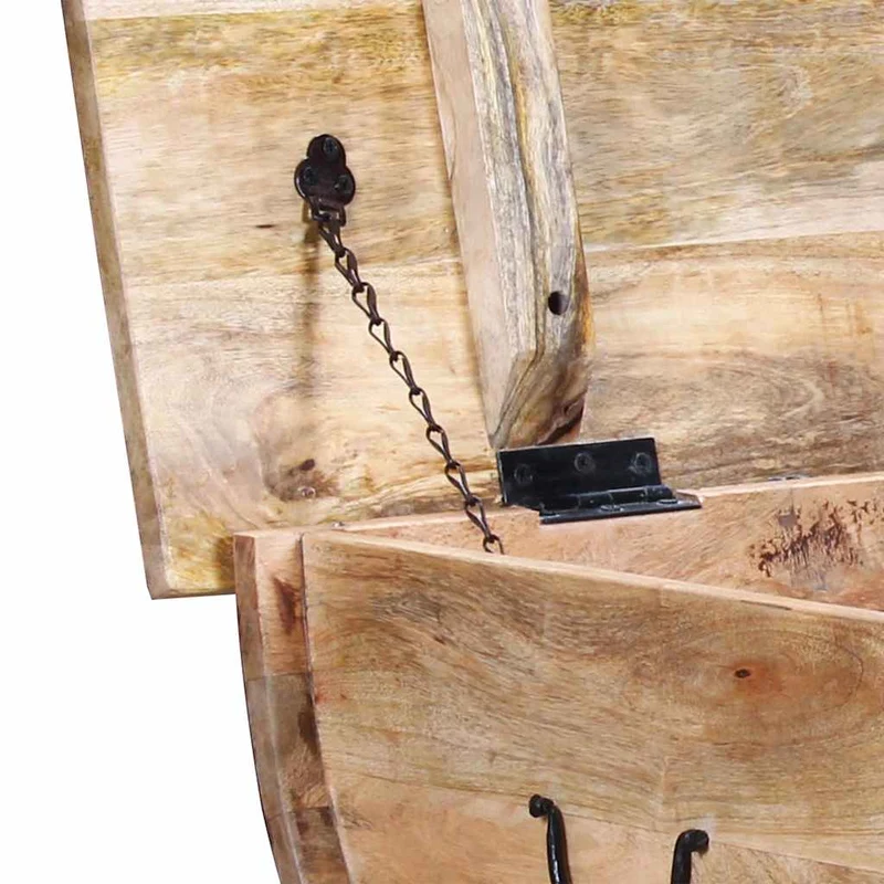 Table basse style vintage rustique en bois de manguier massif forme de baril 88 x 50 x 40 cm DEC038239