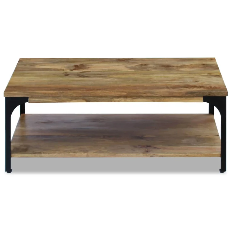 Table basse design industriel en bois de manguier et acier 100 x 60 x 38 cm DEC038230