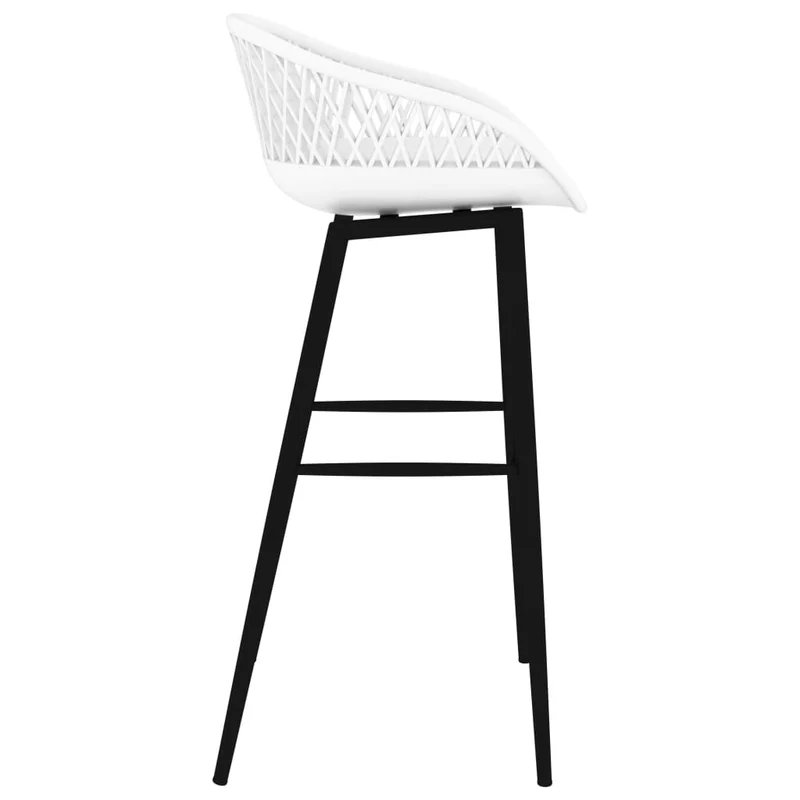 Tabourets de bar x4 chaises haute aspect de maille en PP blanc et métal DEC029410