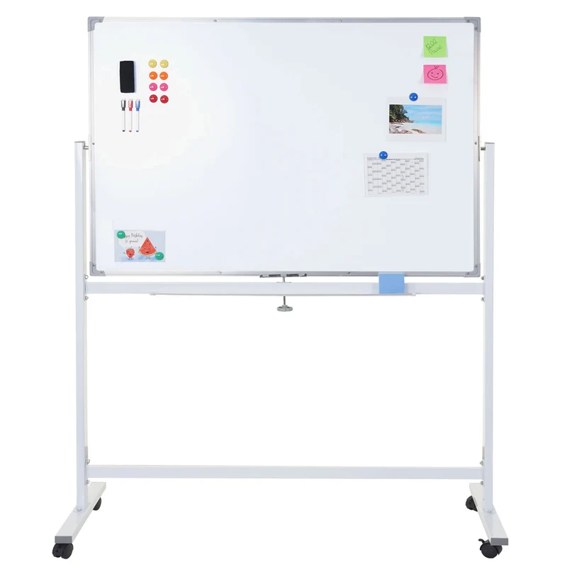 Tableau blanc magnétique mémo tableau d'affichage avec accessoires 120 x 90 cm 04_0008570