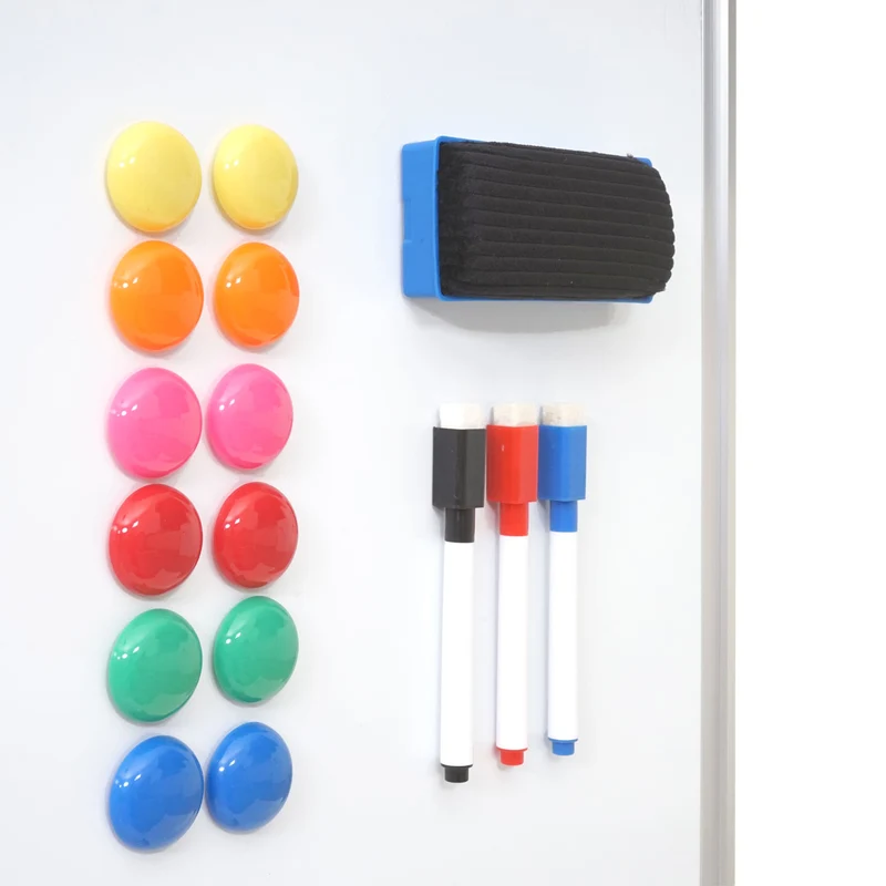 Tableau blanc magnétique mémo panneau d'affichage accessoires inclus 60x45cm 04_0005119