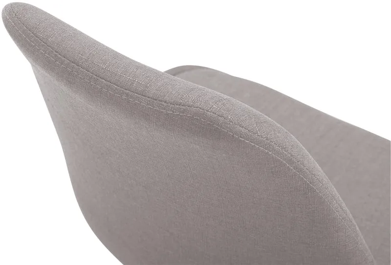 Chaise de salle à manger x1 pivotante hauteur réglable en tissu gris et pied trompette en métal noir 10_0003771