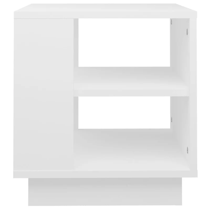 Table basse de salon avec étagères design moderne 40 x 40 x 43 cm bois d'ingénierie blanc DEC037865