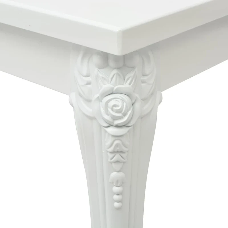 Table basse de salon forme carré design classique 80 x 80 x 42 cm MDF blanc brillant DEC037200