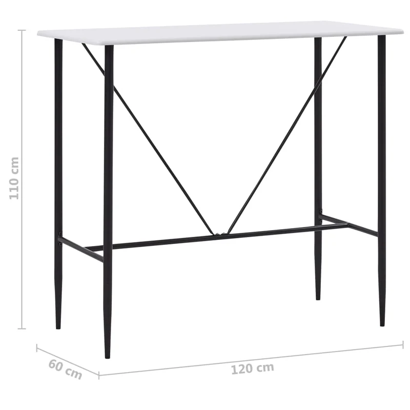 Table d’appoint multifonction 120 x 60 x 110 cm MDF blanc et acier DEC036407