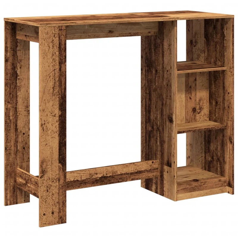 Table d’appoint multifonction avec étagère 124 x 46 x 103,5 cm bois d'ingénierie marron effet vieilli DEC036356