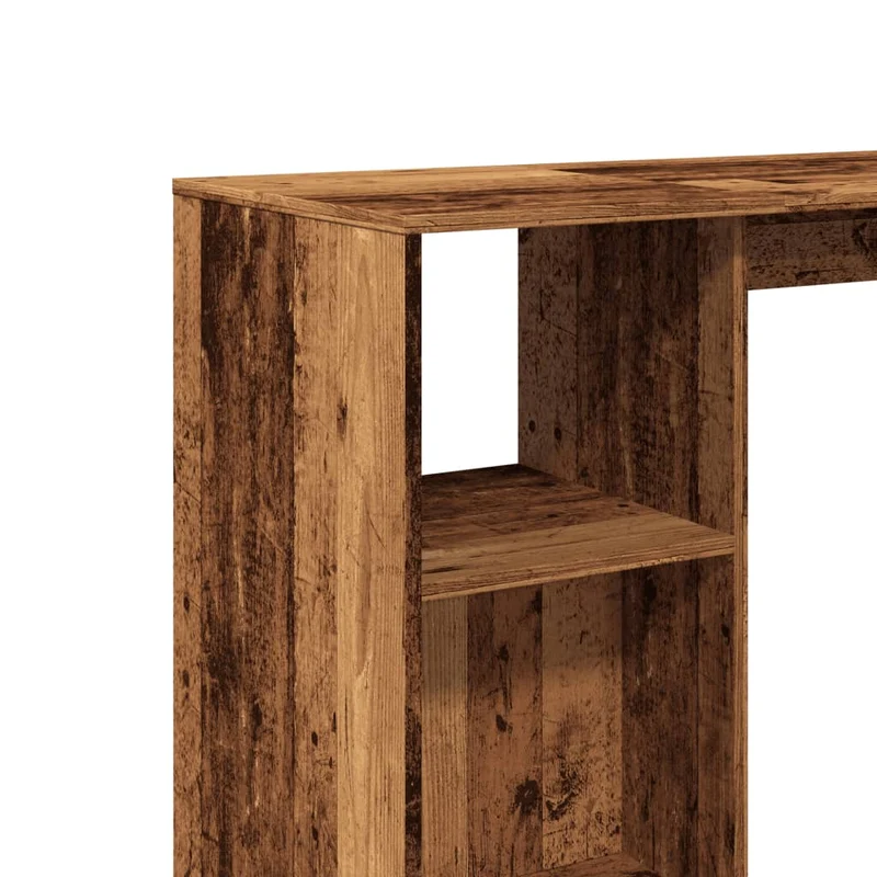Table d’appoint multifonction avec étagère 124 x 46 x 103,5 cm bois d'ingénierie marron effet vieilli DEC036356
