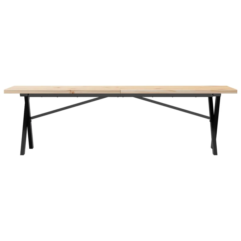 Table basse rectangulaire style industriel cadre en x 160 x 40 x 45,5 cm bois de pin et acier DEC036260