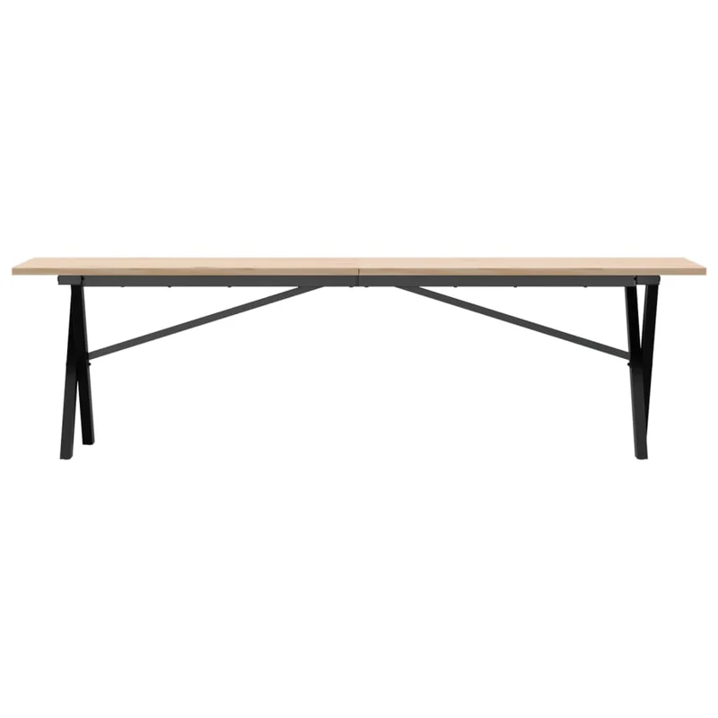 Table basse rectangulaire style industriel cadre en x 160 x 40 x 45 cm bois de pin et acier DEC036259