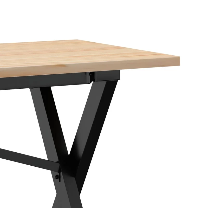 Table basse rectangulaire style industriel cadre en x 160 x 40 x 45 cm bois de pin et acier DEC036259