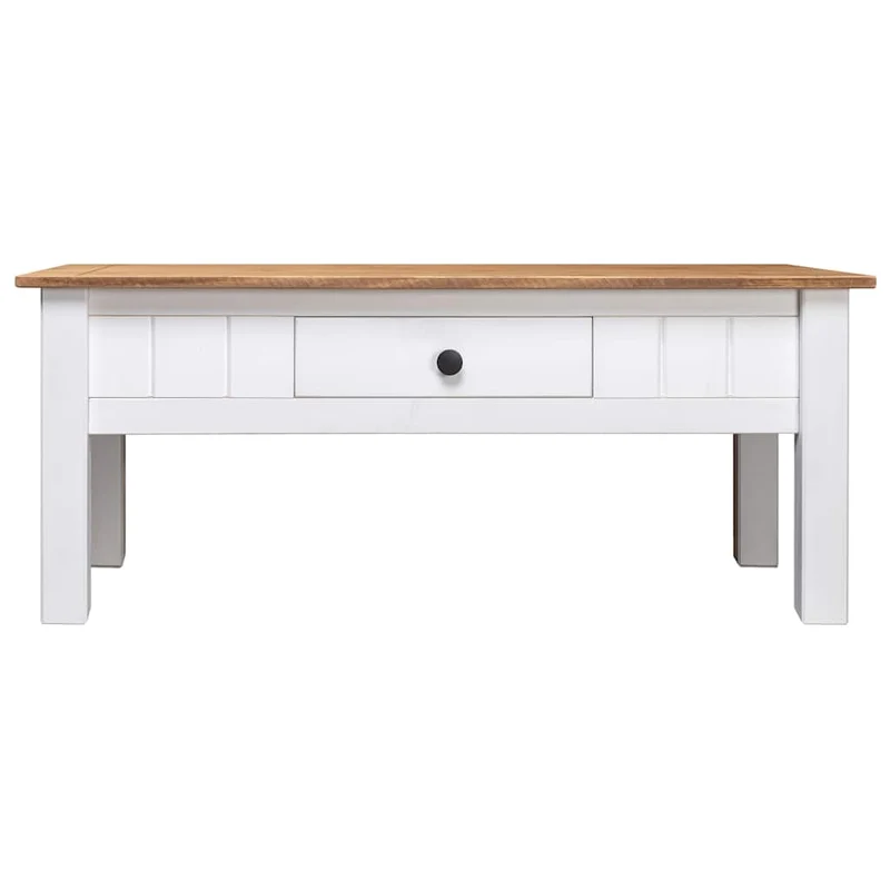 Table basse de salon avec tiroir design classique 100 x 60 x 45 cm bois de pin massif DEC037802