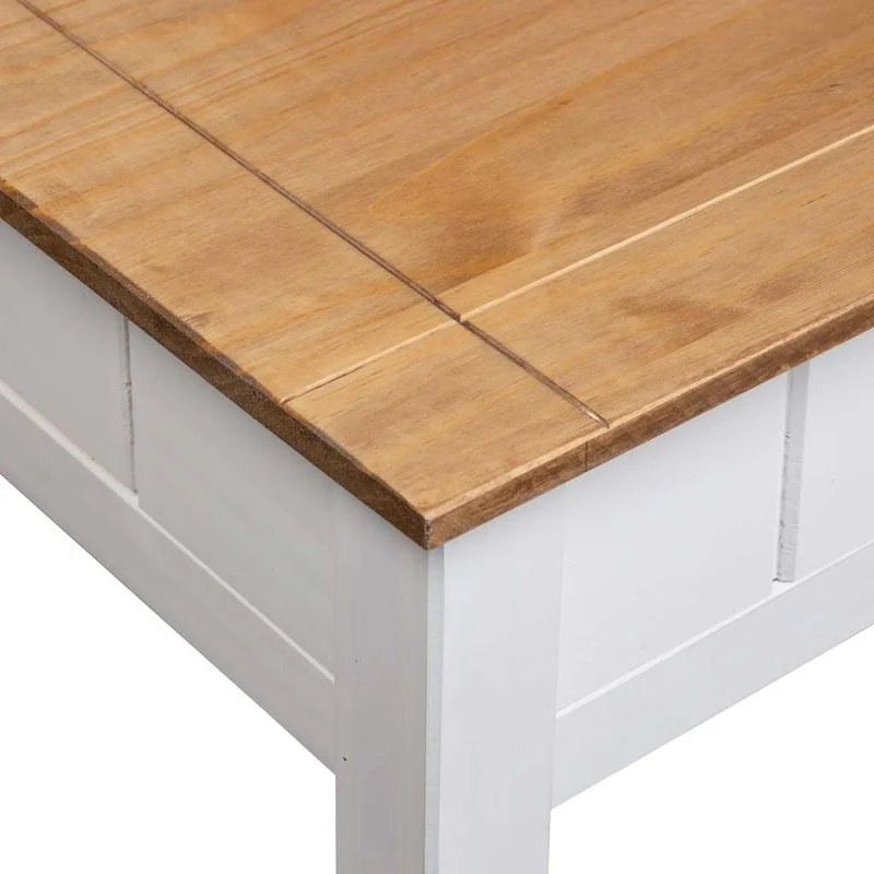 Table basse de salon avec tiroir design classique 100 x 60 x 45 cm bois de pin massif DEC037802