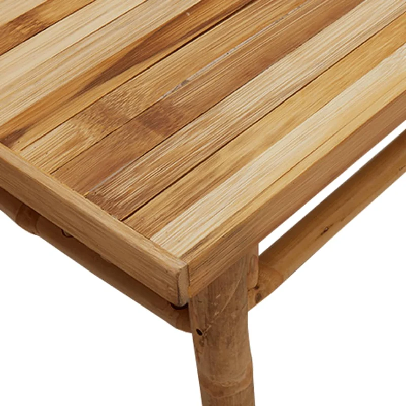 Table basse de salon design exotique 90 x 50 x 35 cm bambou marron DEC037223