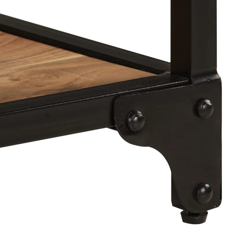Table basse de salon design industriel 90 x 45 x 35 cm bois d'acacia et fer DEC037211