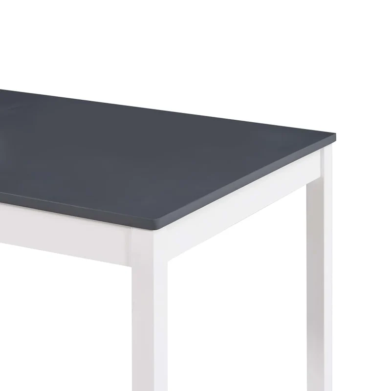 Table de salle à manger design simple 180 x 90 x 73 cm bois de pin blanc et gris DEC036771