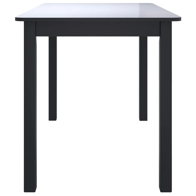 Table de salle à manger design classique 114 x 71 x 75 cm bois d'hévéa massif noir DEC036642