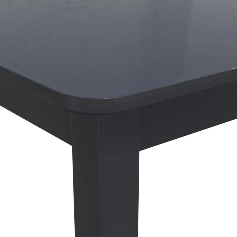 Table de salle à manger design classique 114 x 71 x 75 cm bois d'hévéa massif noir DEC036642