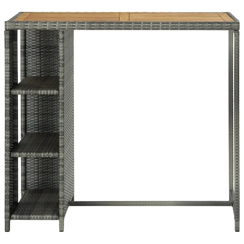 Table d’appoint multifonction avec rangement 120 x 60 x 110 cm résine tressée gris DEC036331