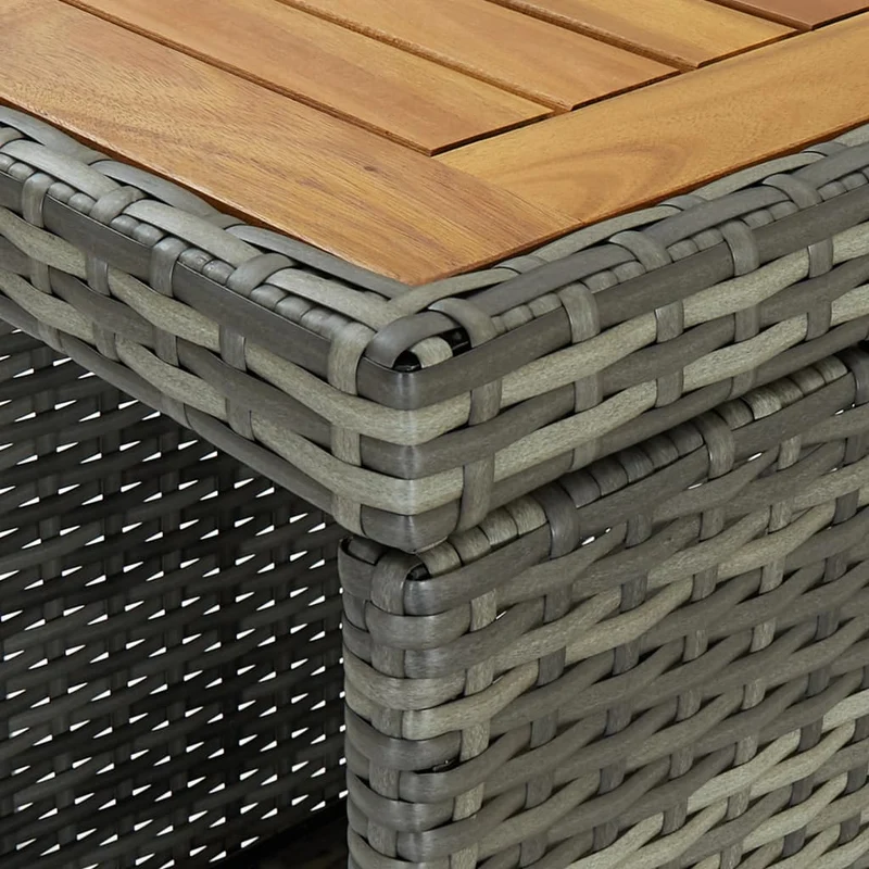 Table d’appoint multifonction avec rangement 120 x 60 x 110 cm résine tressée gris DEC036331