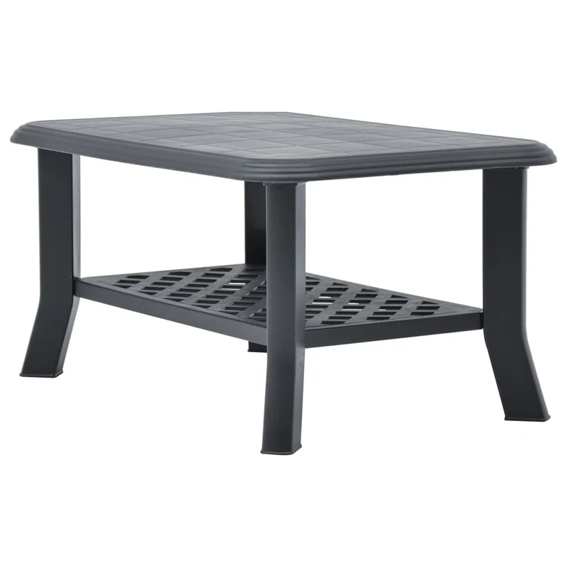 Table basse de salon pour intérieur et extérieur 90 x 60 x 46 cm plastique anthracite DEC037270