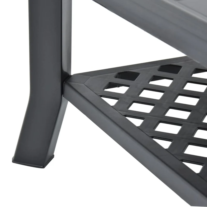 Table basse de salon pour intérieur et extérieur 90 x 60 x 46 cm plastique anthracite DEC037270