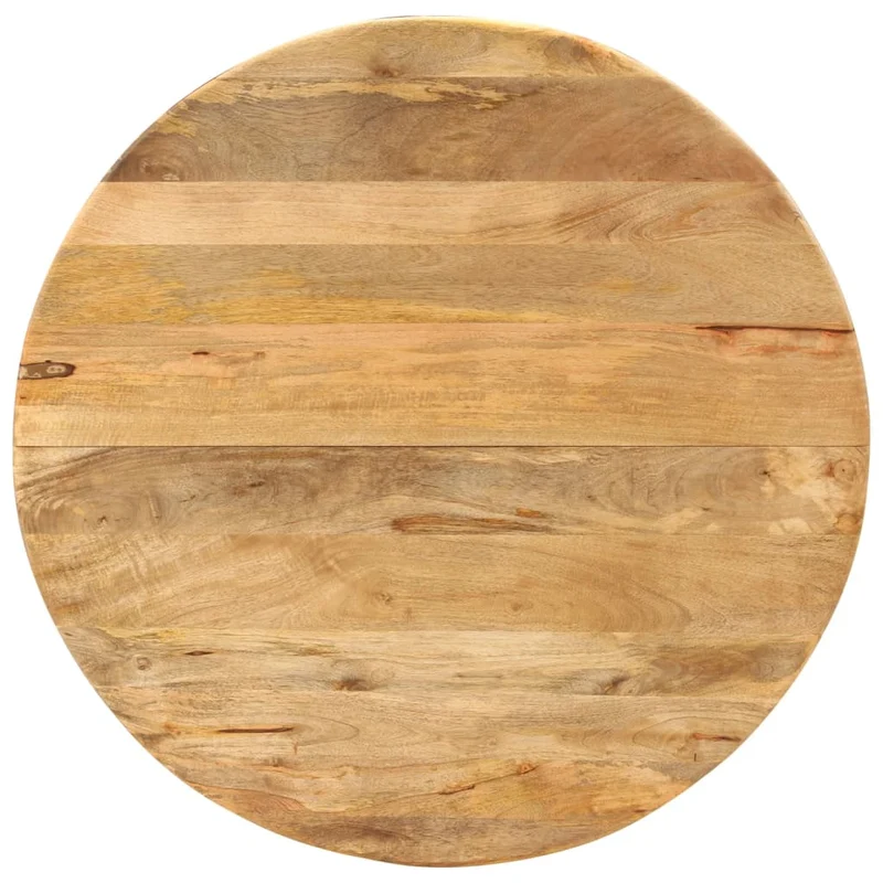 Table de salle à manger design industriel ø110 x 78 cm bois de manguier massif et acier DEC036682