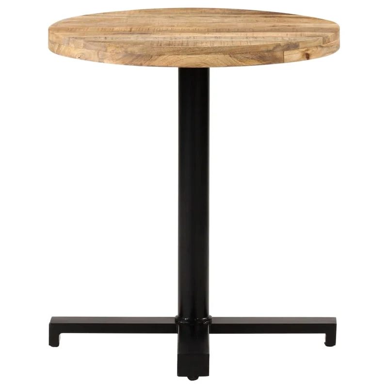 Table d'appoint auxiliaire table bistro plateau rond ø70 x 75 cm bois de manguier et fer DEC036585