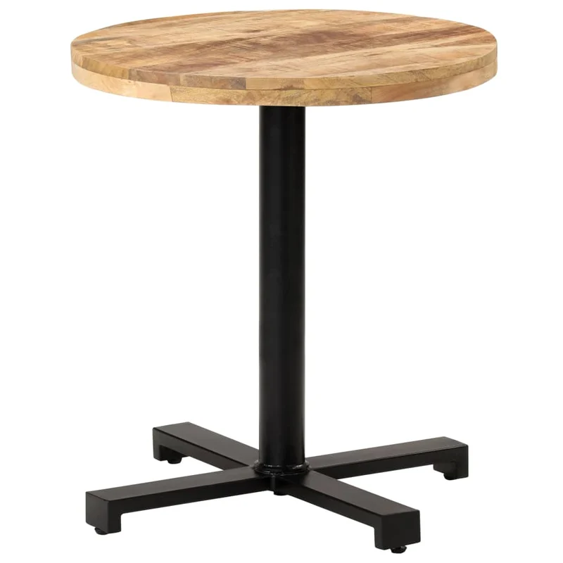Table d'appoint auxiliaire table bistro plateau rond ø70 x 75 cm bois de manguier et fer DEC036585