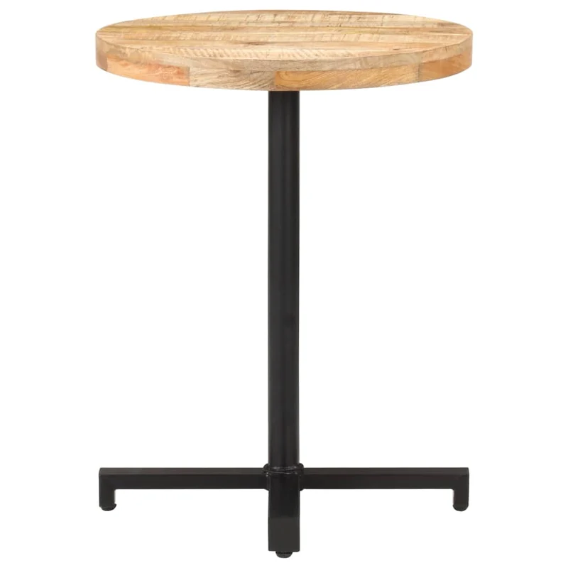 Table d'appoint auxiliaire table bistro plateau rond ø60 x 75 cm bois de manguier et fer DEC036583