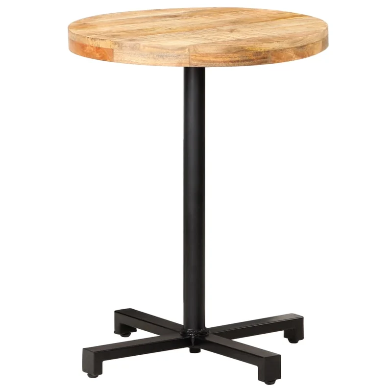 Table d'appoint auxiliaire table bistro plateau rond ø60 x 75 cm bois de manguier et fer DEC036583