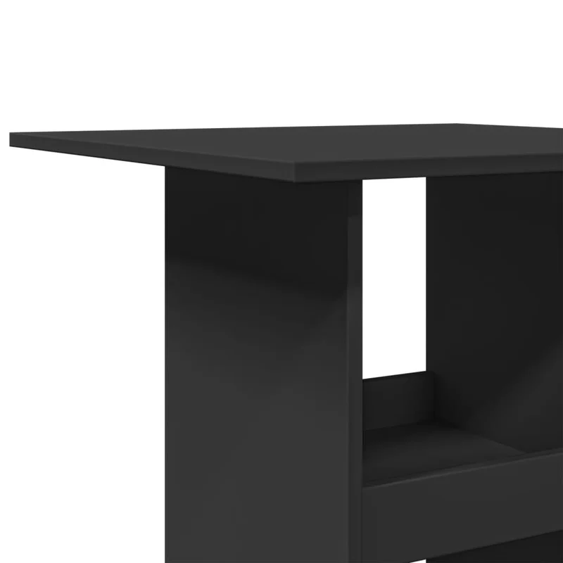 Table d’appoint multifonction avec étagère 60 x 60 x 102 cm bois d’ingénierie noir DEC036337