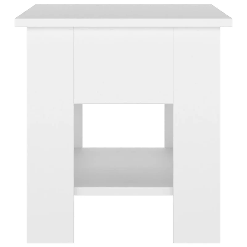 Table basse de salon design moderne 40 x 40 x 42 cm bois d'ingénierie blanc DEC037864