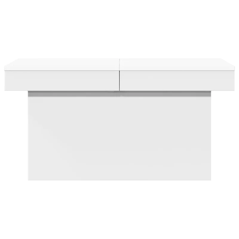 Table basse de salon plateau coulissant design moderne 100 x 55 x 40 cm bois d'ingénierie blanc DEC037799