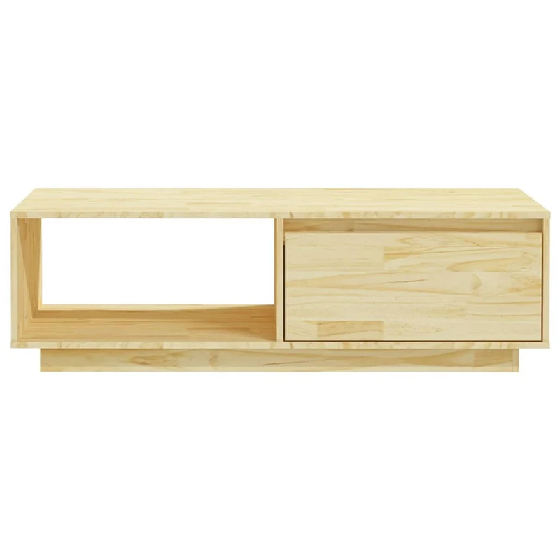 Table basse de salon avec rangement design rustique 110 x 50 x 33,5 cm bois de pin massif non traité DEC036981