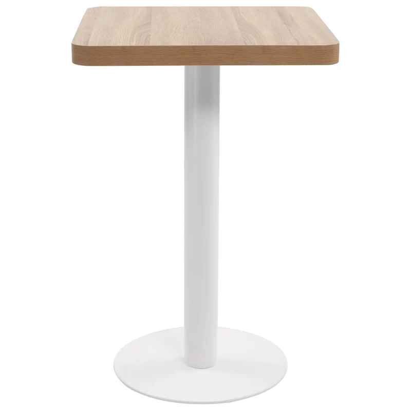 Table d'appoint auxiliaire table de bistro hauteur 75 cm MDF et acier blanc DEC036562