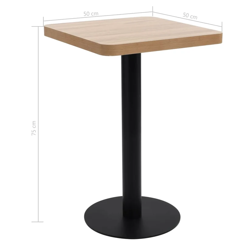 Table d'appoint auxiliaire table bistro hauteur 75 cm en MDF et acier noir DEC036561
