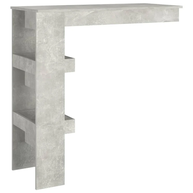 Table d’appoint multifonction murale avec étagères 102 x 45 x 103,5cm bois d'ingénierie gris DEC036476