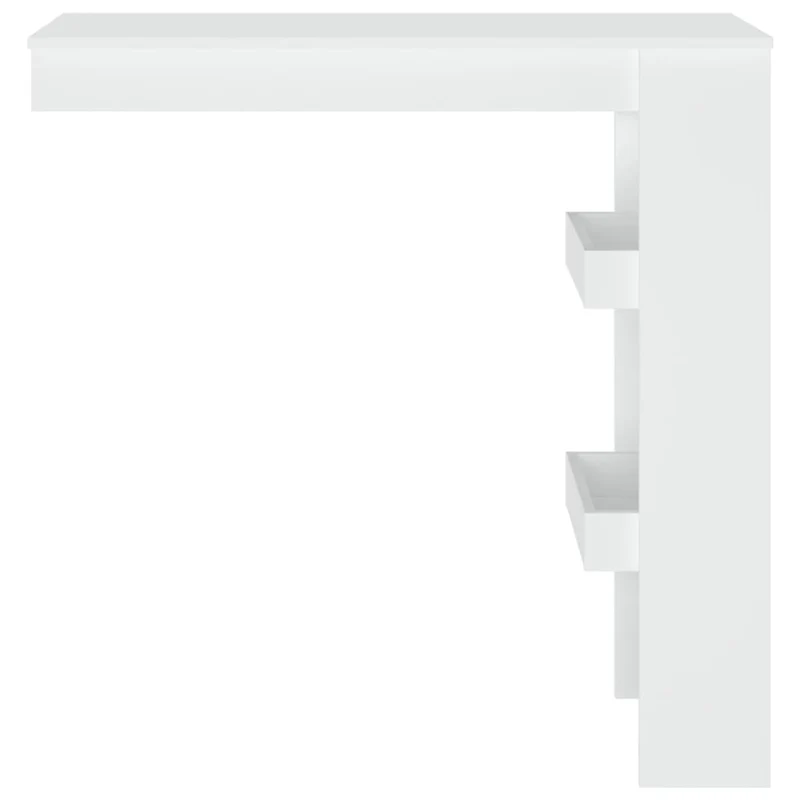 Table d’appoint multifonction murale avec étagères 102 x 45 x 103,5 cm bois d'ingénierie blanc DEC036474