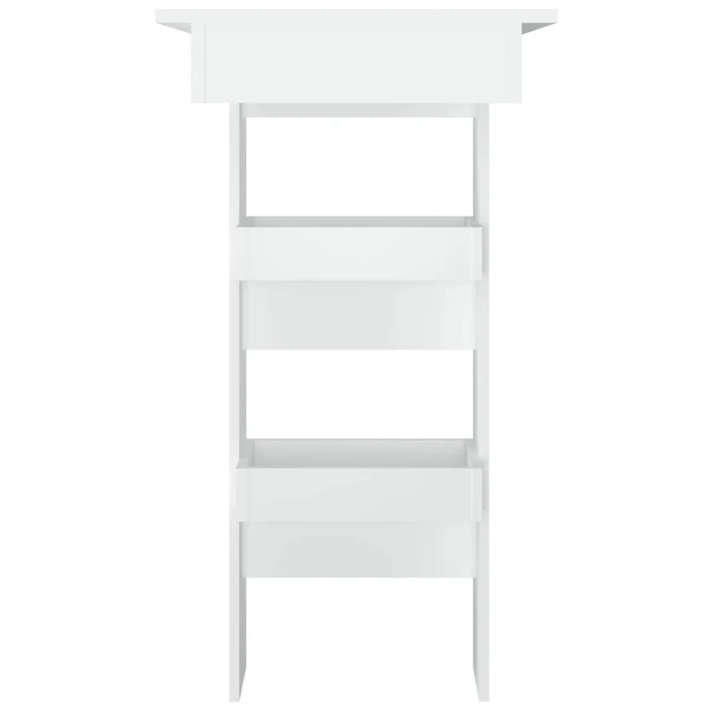 Table d’appoint multifonction murale avec étagères 102 x 45 x 103,5 cm bois d'ingénierie blanc DEC036474