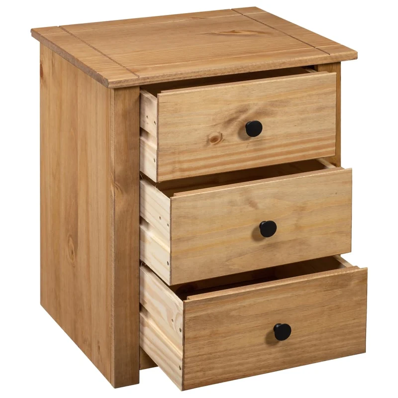 Table de chevet avec 3 tiroirs 46 x 40 x 57 cm bois de pin massif DEC033022