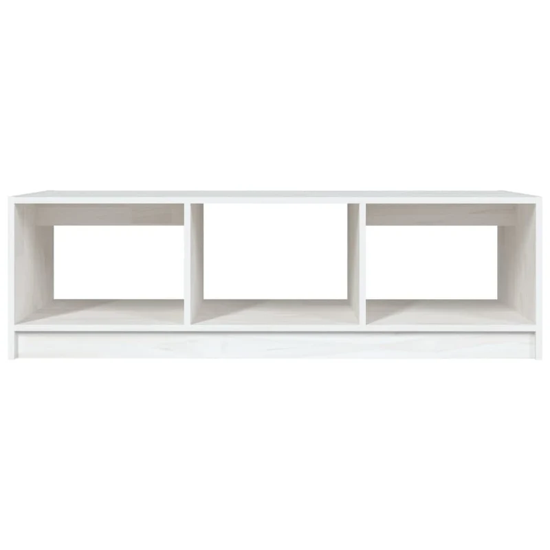 Table basse de salon design moderne 110 x 50 x 34 cm bois de pin massif blanc DEC037845