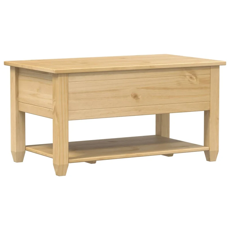 Table basse de salon design classique avec tiroirs 85 x 50 x 45 cm bois de pin massif DEC037763