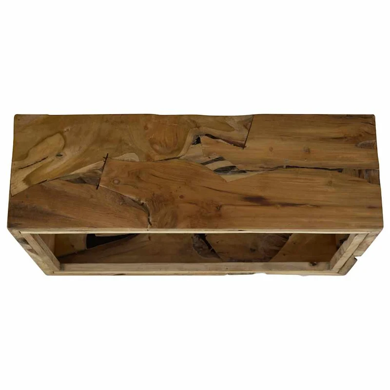 Table basse de salon design rustique 90 x 50 x 30 cm teck véritable marron DEC037221