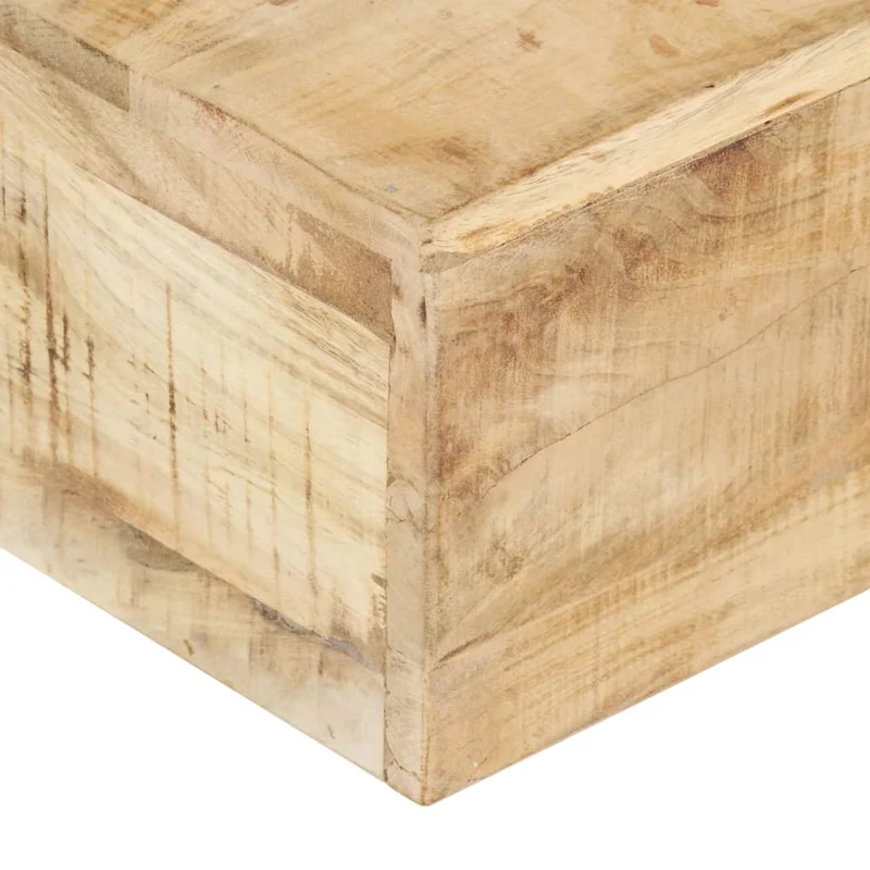 Table basse de salon design rustique 80 x 80 x 28 cm bois de manguier massif DEC037188