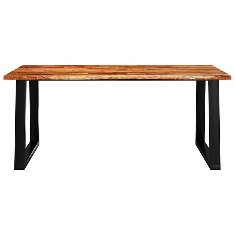 Table de salle à manger design industriel 180 x 90 x 75 cm bois d'acacia et acier DEC036723