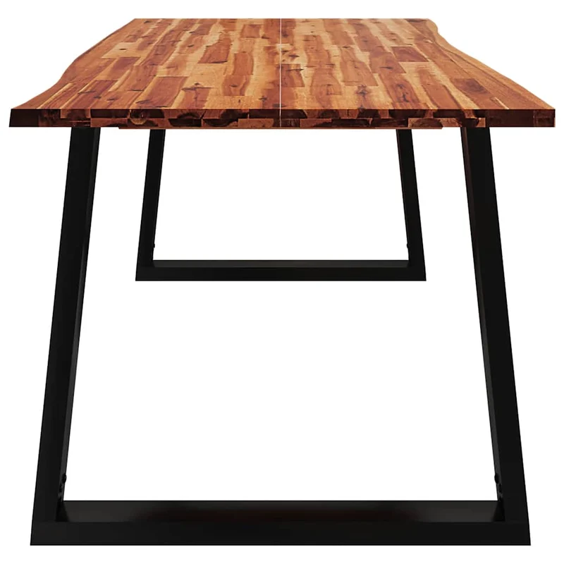 Table de salle à manger design industriel 180 x 90 x 75 cm bois d'acacia et acier DEC036723