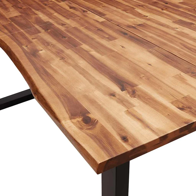 Table de salle à manger design industriel 180 x 90 x 75 cm bois d'acacia et acier DEC036723