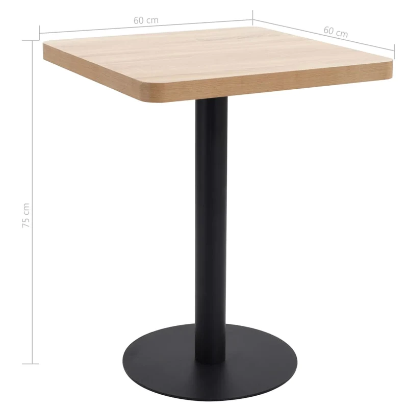 Table d'appoint auxiliaire table de bistrot hauteur 75 cm MDF acier noir DEC036565